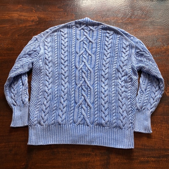 J. Crew Blue Cable Knit Cardigan - Picture 6 of 14